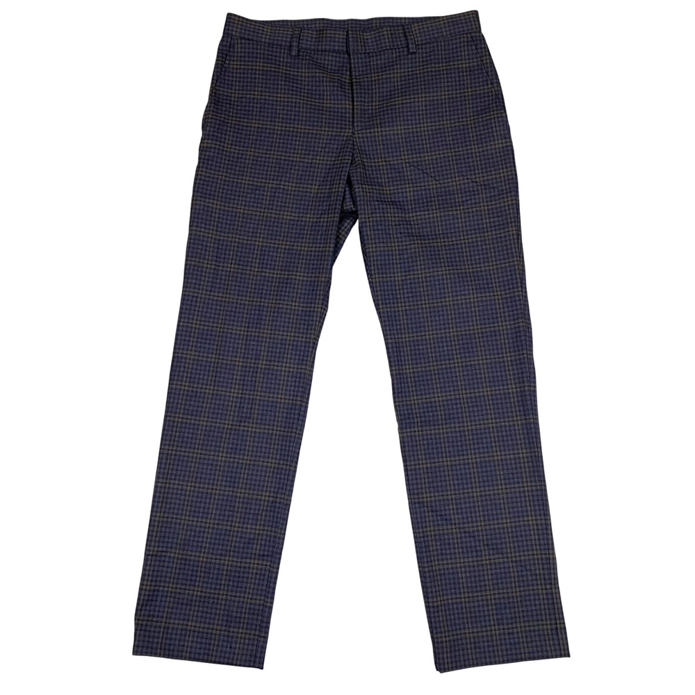 Tommy Hilfiger Plaid Stretch Slim Fit Dress Pants Mens 32 Blue